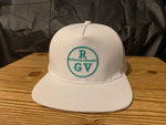 White RGV Flat Bill Trucker Hat