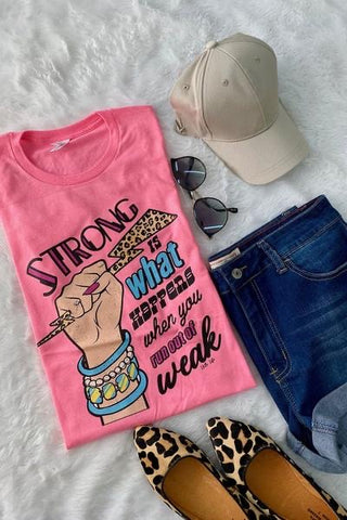 Strong Woman Tee Pink